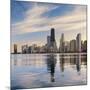 The Chicago Skyline over Lake Michigan-Jon Hicks-Mounted Photographic Print