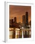 The Chicago Skyline Seen from the Navy Pier on a Rainy Day, USA-David Bank-Framed Photographic Print