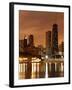 The Chicago Skyline Seen from the Navy Pier on a Rainy Day, USA-David Bank-Framed Photographic Print