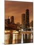 The Chicago Skyline Seen from the Navy Pier on a Rainy Day, USA-David Bank-Mounted Photographic Print