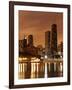 The Chicago Skyline Seen from the Navy Pier on a Rainy Day, USA-David Bank-Framed Photographic Print