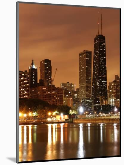 The Chicago Skyline Seen from the Navy Pier on a Rainy Day, USA-David Bank-Mounted Photographic Print