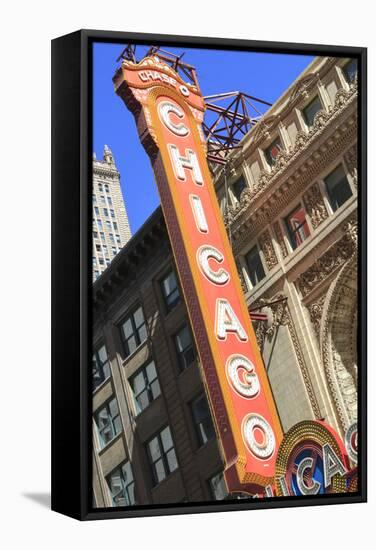 The Chicago Theater Sign Has Become an Iconic Symbol of the City, Chicago, Illinois, USA-Amanda Hall-Framed Stretched Canvas