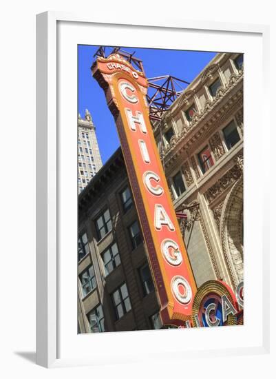 The Chicago Theater Sign Has Become an Iconic Symbol of the City, Chicago, Illinois, USA-Amanda Hall-Framed Photographic Print