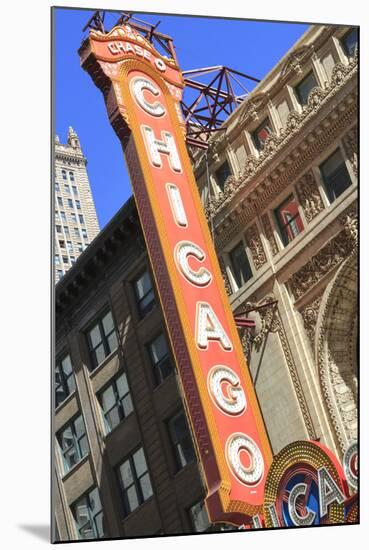 The Chicago Theater Sign Has Become an Iconic Symbol of the City, Chicago, Illinois, USA-Amanda Hall-Mounted Photographic Print