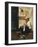 The Chicken Seller-Giacomo Favretto-Framed Giclee Print