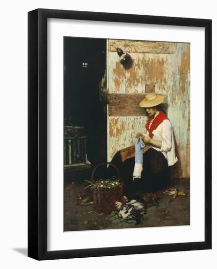 The Chicken Seller-Giacomo Favretto-Framed Giclee Print