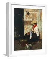 The Chicken Seller-Giacomo Favretto-Framed Giclee Print