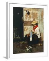 The Chicken Seller-Giacomo Favretto-Framed Giclee Print