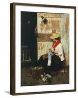 The Chicken Seller-Giacomo Favretto-Framed Giclee Print