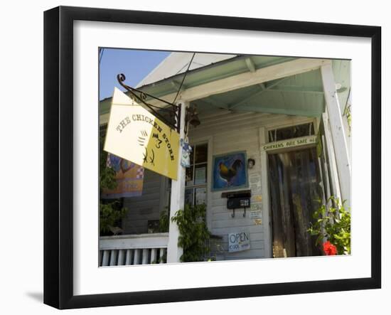 The Chicken Store with Chickens Inside and Out, Duval Street, Key West, Florida, USA-R H Productions-Framed Photographic Print