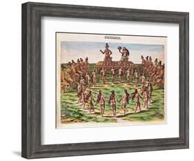 The Chief Receives His Bride, from 'Brevis Narratio..'-Jacques Le Moyne-Framed Giclee Print