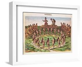 The Chief Receives His Bride, from 'Brevis Narratio..'-Jacques Le Moyne-Framed Giclee Print