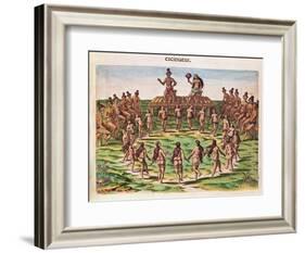 The Chief Receives His Bride, from 'Brevis Narratio..'-Jacques Le Moyne-Framed Giclee Print