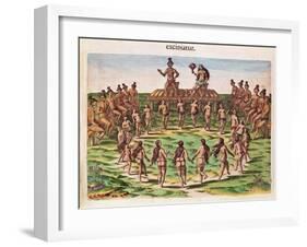 The Chief Receives His Bride, from 'Brevis Narratio..'-Jacques Le Moyne-Framed Giclee Print