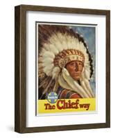 The Chief Way Santa Fe Railway Poster-null-Framed Giclee Print