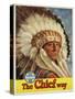 The Chief Way Santa Fe Railway Poster-null-Stretched Canvas