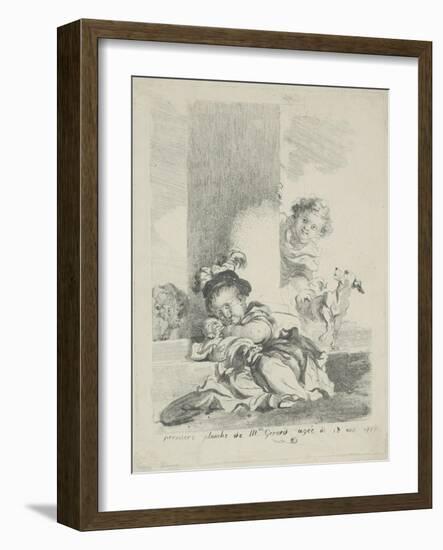 The Child and the Cat, 1778-Marguerite Gerard-Framed Giclee Print