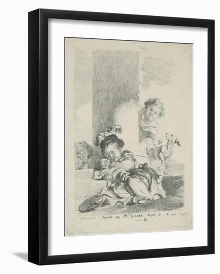 The Child and the Cat, 1778-Marguerite Gerard-Framed Giclee Print