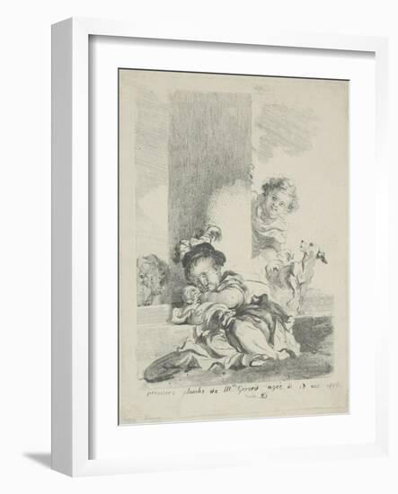 The Child and the Cat, 1778-Marguerite Gerard-Framed Giclee Print
