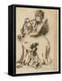 The Child and the Dog-Edouard Manet-Framed Stretched Canvas