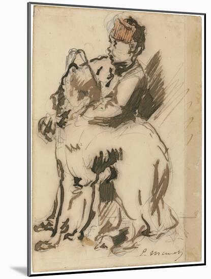 The Child and the Dog-Edouard Manet-Mounted Giclee Print