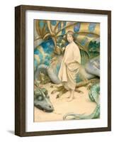 The Child in the World (W/C on Paper)-Thomas Cooper Gotch-Framed Giclee Print