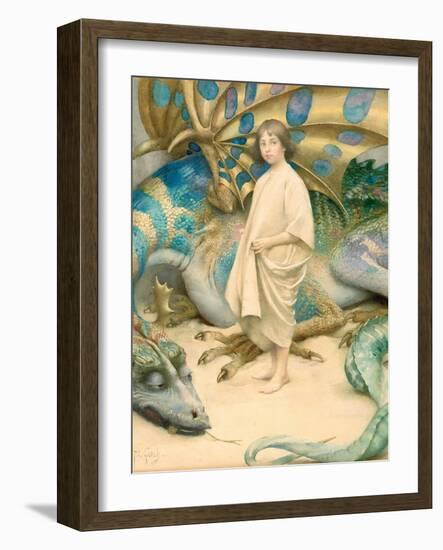 The Child in the World (W/C on Paper)-Thomas Cooper Gotch-Framed Giclee Print