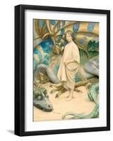 The Child in the World (W/C on Paper)-Thomas Cooper Gotch-Framed Giclee Print