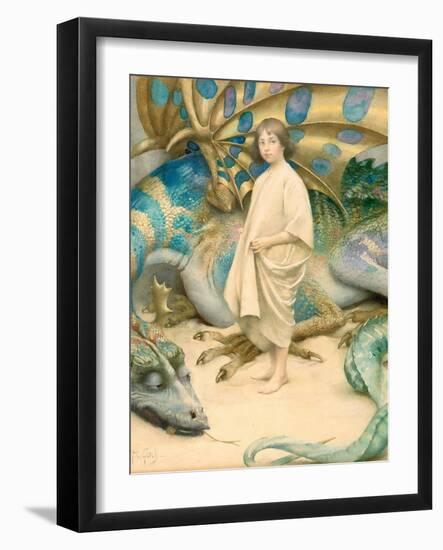 The Child in the World (W/C on Paper)-Thomas Cooper Gotch-Framed Giclee Print