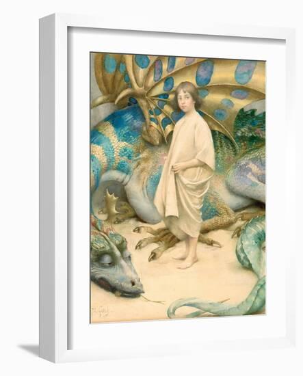 The Child in the World (W/C on Paper)-Thomas Cooper Gotch-Framed Giclee Print