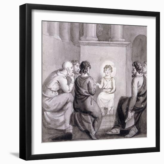The Child Jesus in the Temple, 19th Century-null-Framed Giclee Print