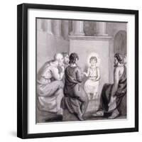 The Child Jesus in the Temple, 19th Century-null-Framed Giclee Print