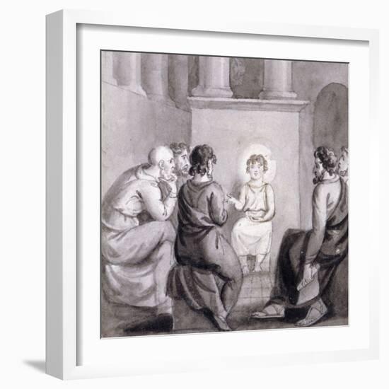 The Child Jesus in the Temple, 19th Century-null-Framed Giclee Print