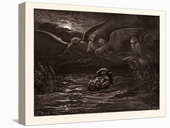 The Child Moses on the Nile-Gustave Dore-Stretched Canvas