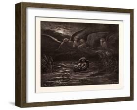 The Child Moses on the Nile-Gustave Dore-Framed Giclee Print