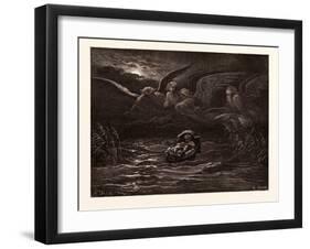 The Child Moses on the Nile-Gustave Dore-Framed Giclee Print