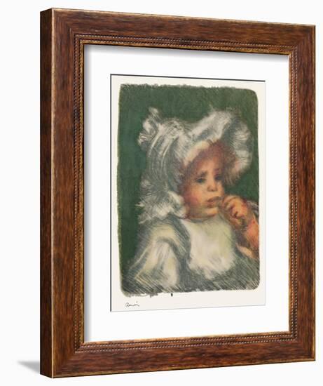 'The Child with the Biscuit', c.1898-1899, (1946)-Pierre-Auguste Renoir-Framed Giclee Print