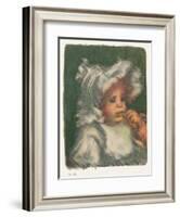 'The Child with the Biscuit', c.1898-1899, (1946)-Pierre-Auguste Renoir-Framed Giclee Print