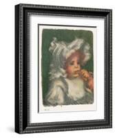 'The Child with the Biscuit', c.1898-1899, (1946)-Pierre-Auguste Renoir-Framed Giclee Print