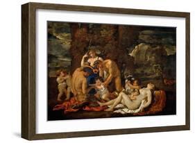 The Childhood of Bacchus-Nicolas Poussin-Framed Giclee Print