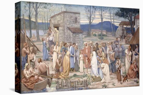 The Childhood of Saint Genevieve, 1874-Pierre Puvis de Chavannes-Stretched Canvas