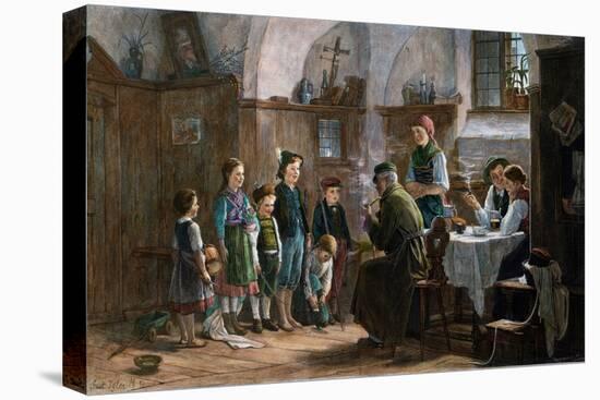 The Children and the Uncle. Studied in Vienna and Munich-null-Stretched Canvas