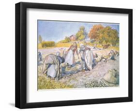 The Children Filled the Buckets and Baskets with Potatoes-Carl Larsson-Framed Giclee Print