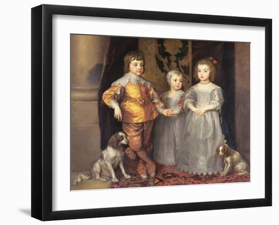 The Children of King Charles I of England (1600-49) and Queen Henrietta Maria (1609-69), 1637-Sir Anthony Van Dyck-Framed Giclee Print