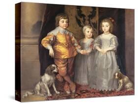 The Children of King Charles I of England (1600-49) and Queen Henrietta Maria (1609-69), 1637-Sir Anthony Van Dyck-Stretched Canvas