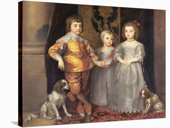 The Children of King Charles I of England (1600-49) and Queen Henrietta Maria (1609-69), 1637-Sir Anthony Van Dyck-Stretched Canvas
