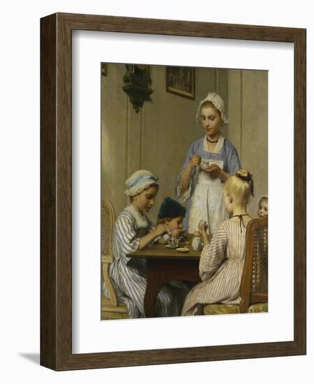 The Children's Breakfast Table, 1879-Albert Anker-Framed Giclee Print