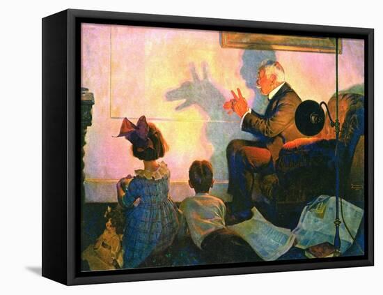 The Children’s Hour (or Shadows on the Wall)-Norman Rockwell-Framed Stretched Canvas