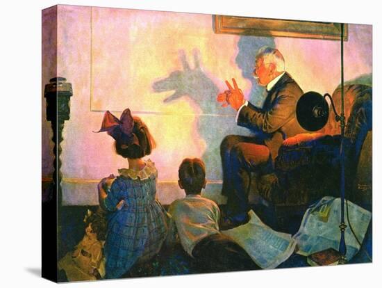 The Children’s Hour (or Shadows on the Wall)-Norman Rockwell-Stretched Canvas